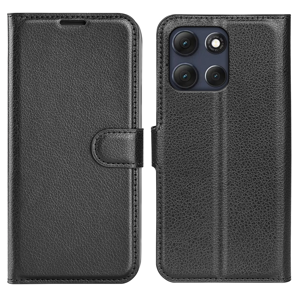 Litchi könyvformájú tok a Motorola Moto G86 Power 5G-hez – fekete