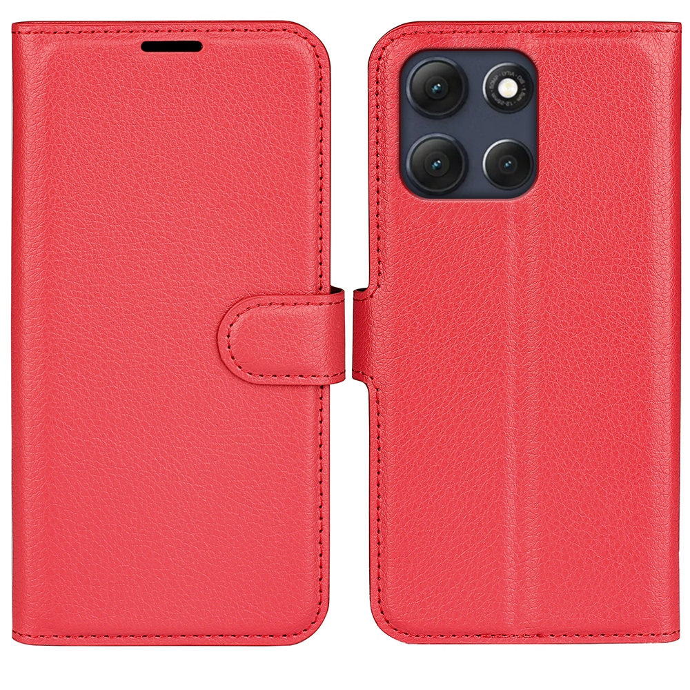 Litchi könyvformájú tok a Motorola Moto G86 Power 5G-hez – piros