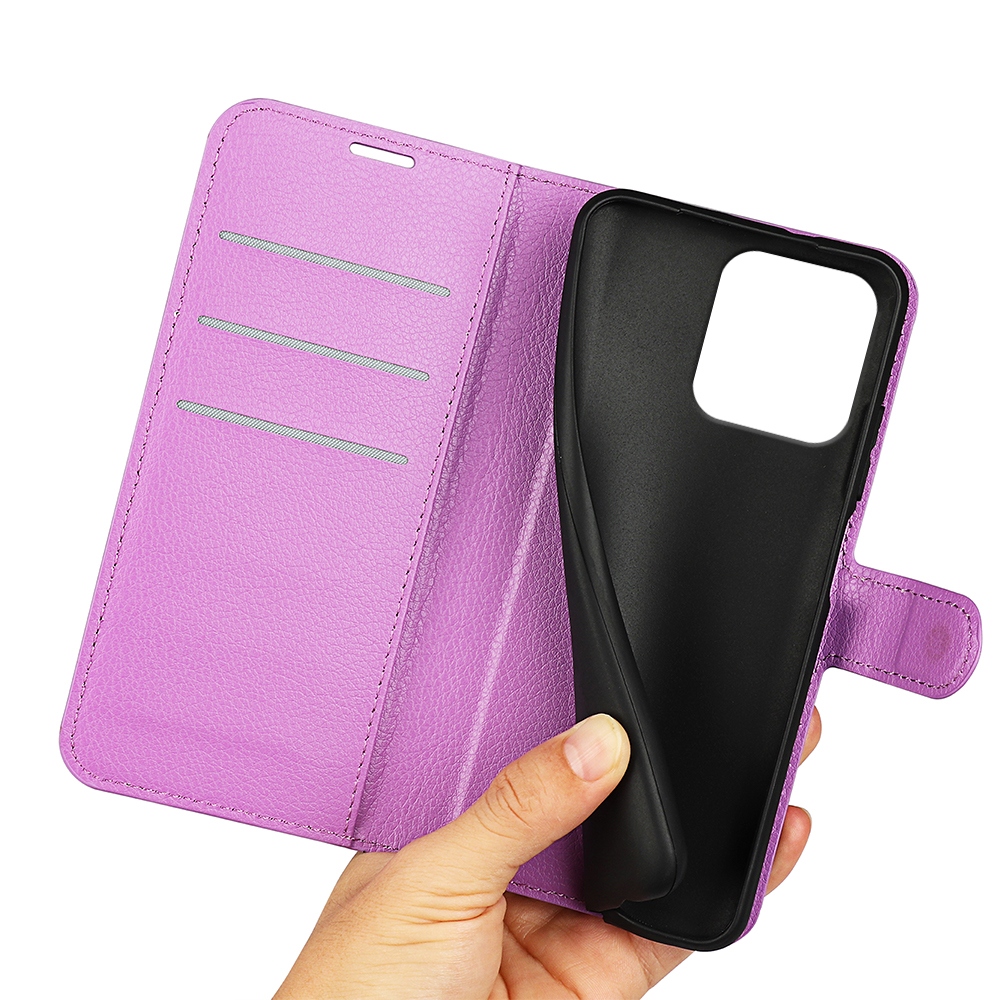 Litchi könyvformájú tok a Motorola Moto G86 Power 5G-hez – lila