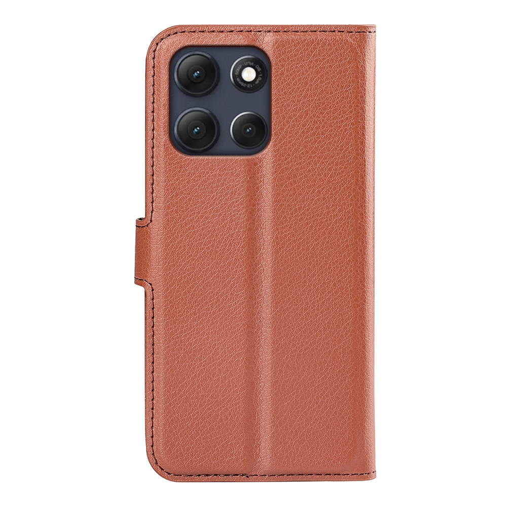 Litchi könyvformájú tok a Motorola Moto G86 Power 5G-hez – barna