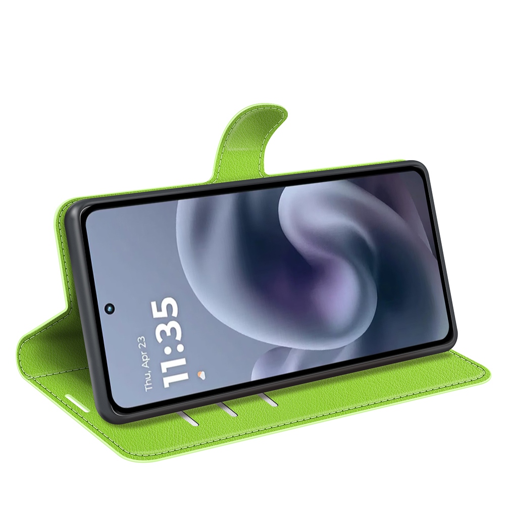 Litchi könyvformájú tok a Motorola Moto G86 Power 5G-hez – zöld