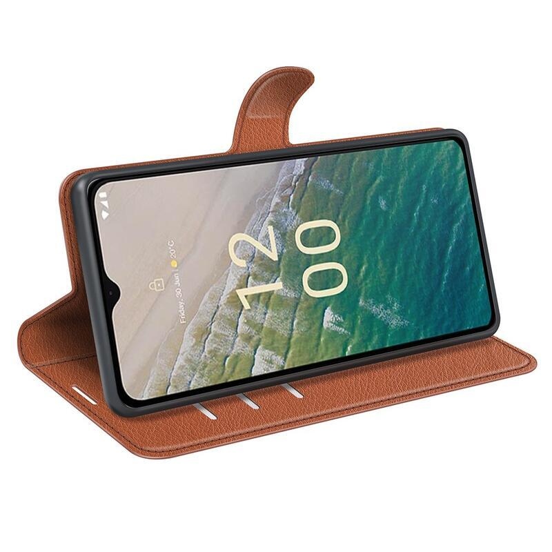 Litchi könyvtáska Nokia C32 készülékhez - barna