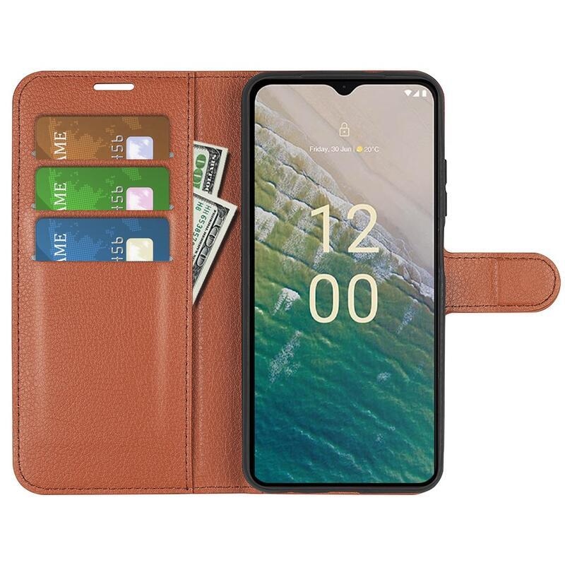 Litchi könyvtáska Nokia C32 készülékhez - barna