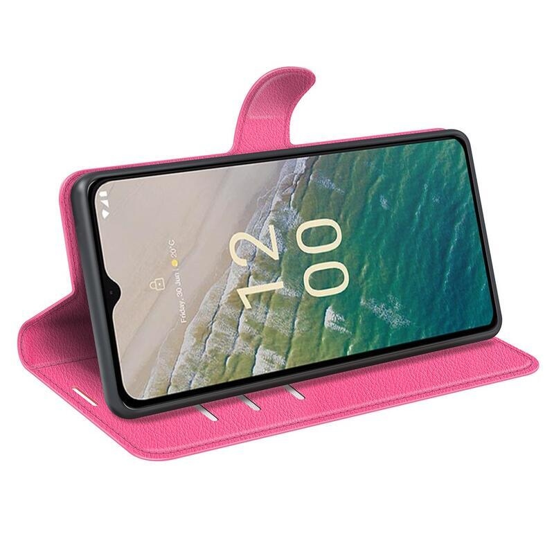 Litchi könyvtáska Nokia C32-hez - rózsaszínű