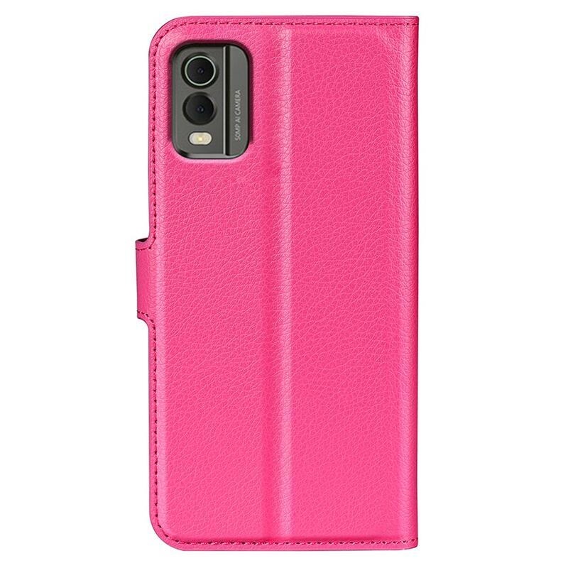 Litchi könyvtáska Nokia C32-hez - rózsaszínű