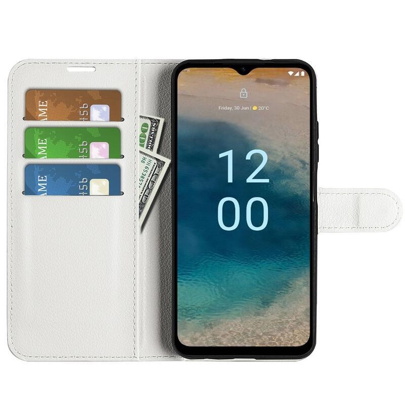 Litchi könyvtáska Nokia G22 készülékhez - fehér