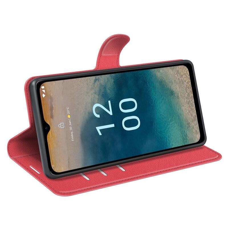 Litchi könyvtáska Nokia G22 készülékhez - piros