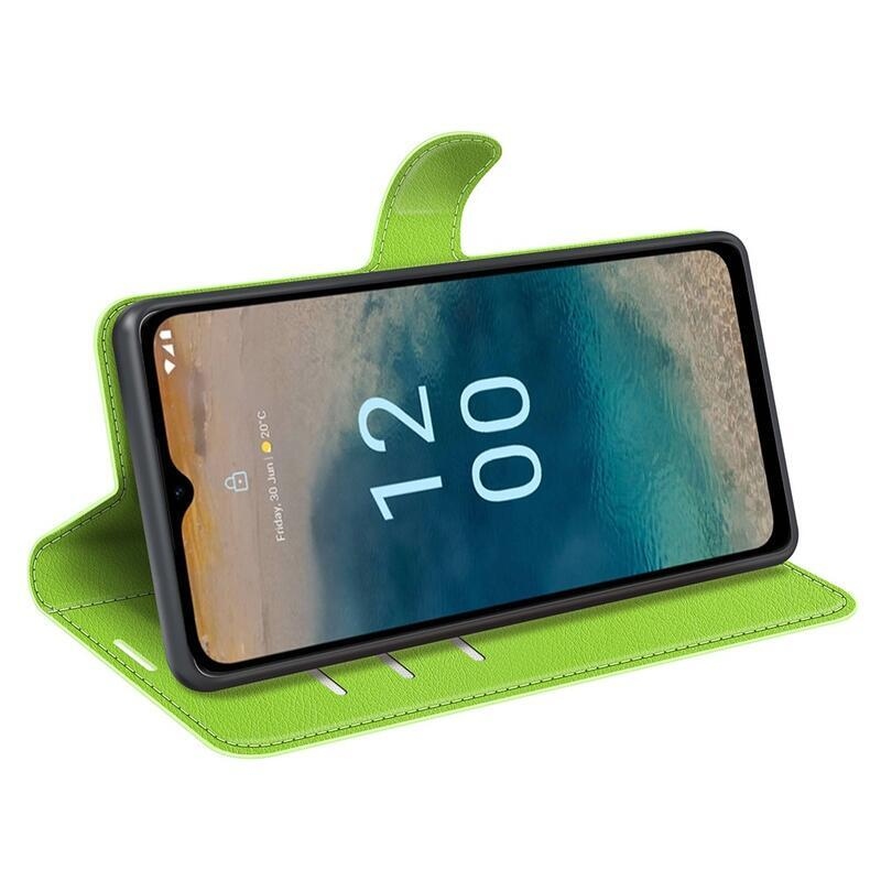 Litchi könyvtáska Nokia G22 készülékhez - zöld