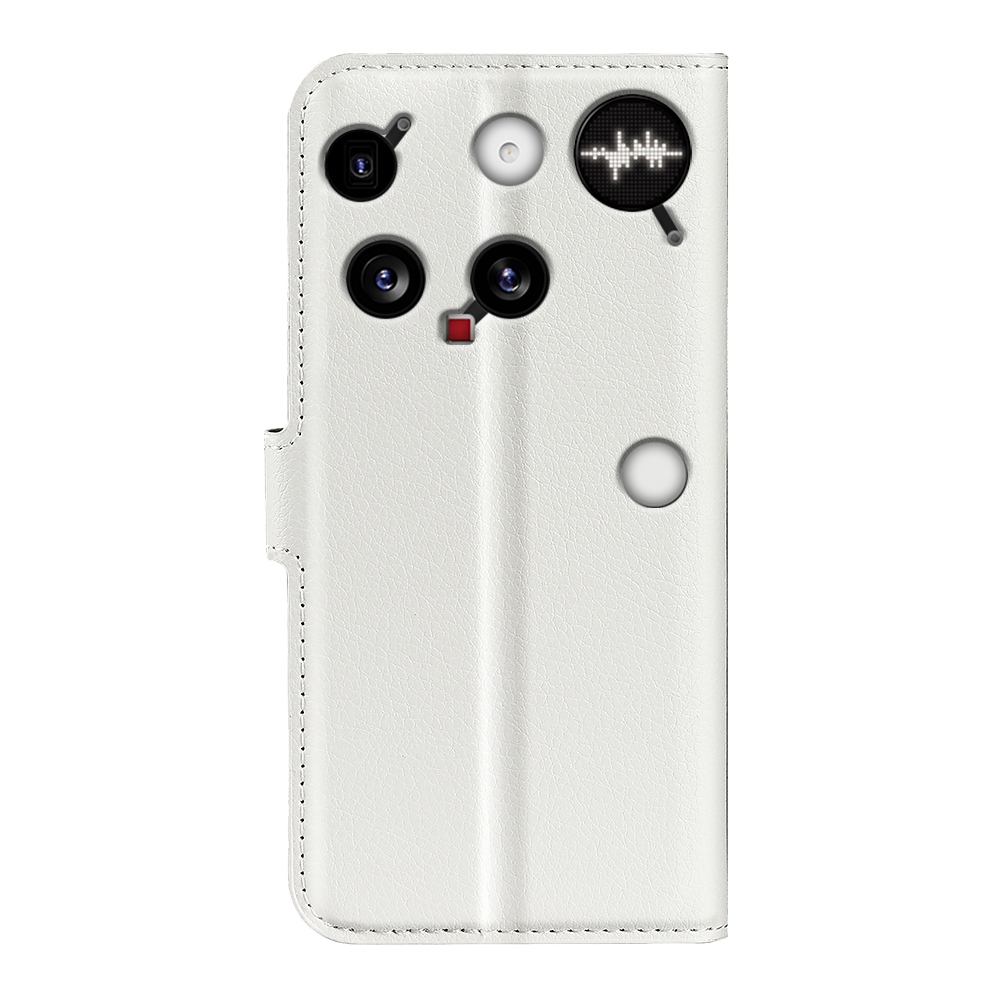 Litchi könyvtáska a Nothing Phone (3) 5G telefonhoz - fehér