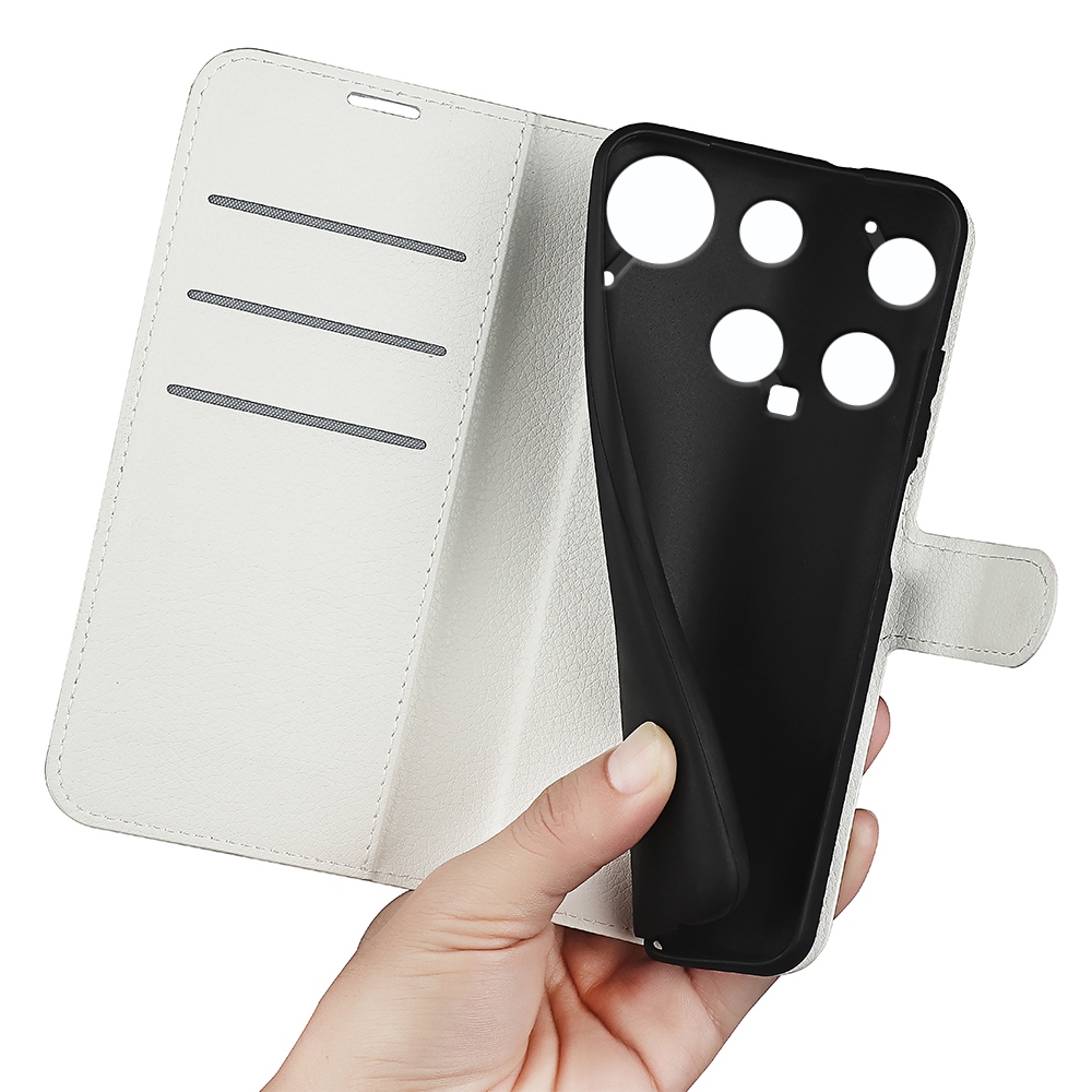 Litchi könyvtáska a Nothing Phone (3) 5G telefonhoz - fehér