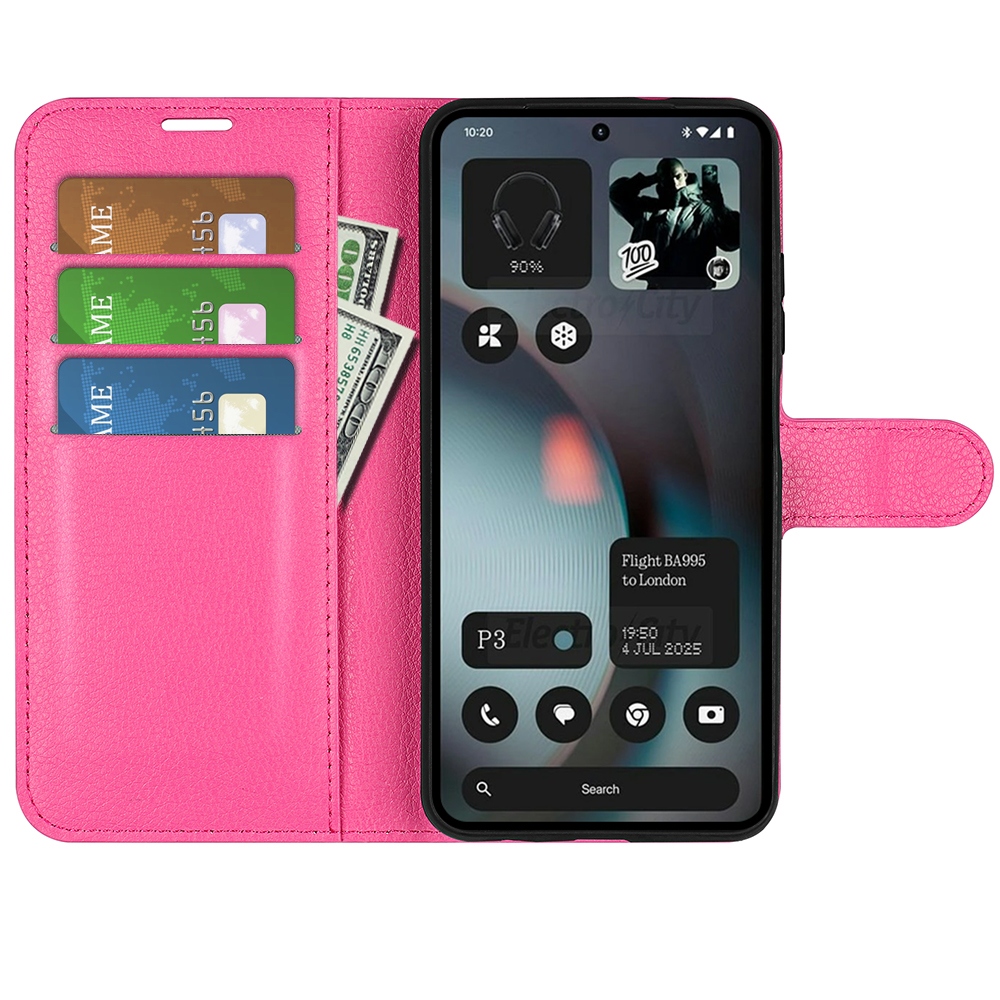 Litchi könyv tok Nothing Phone (3) 5G - rózsa