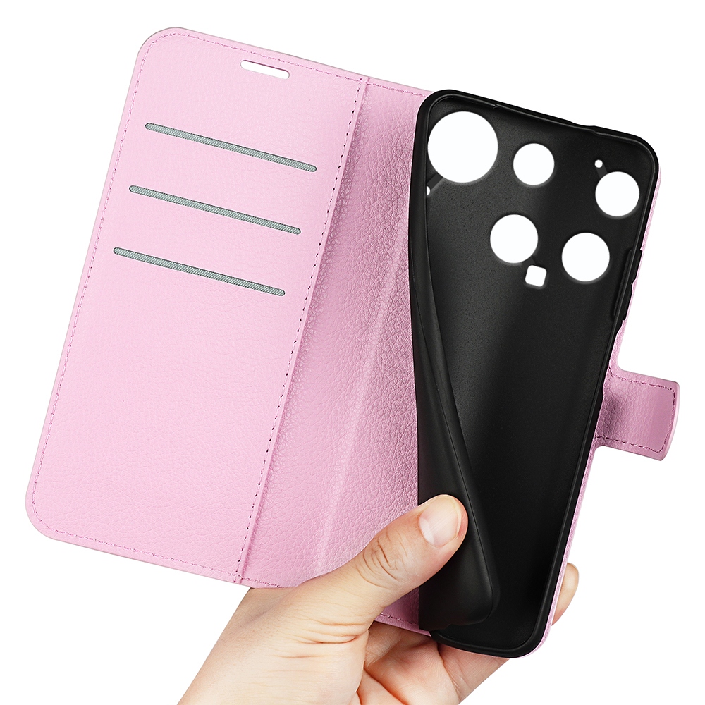 Litchi könyvtáska a Nothing Phone (3) 5G telefonhoz - rózsaszínű