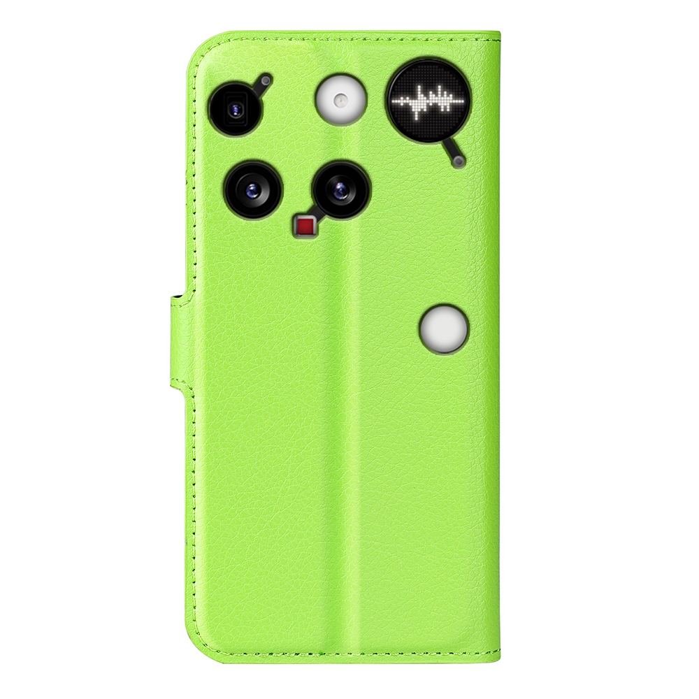 Litchi könyvtáska a Nothing Phone (3) 5G telefonhoz - zöld