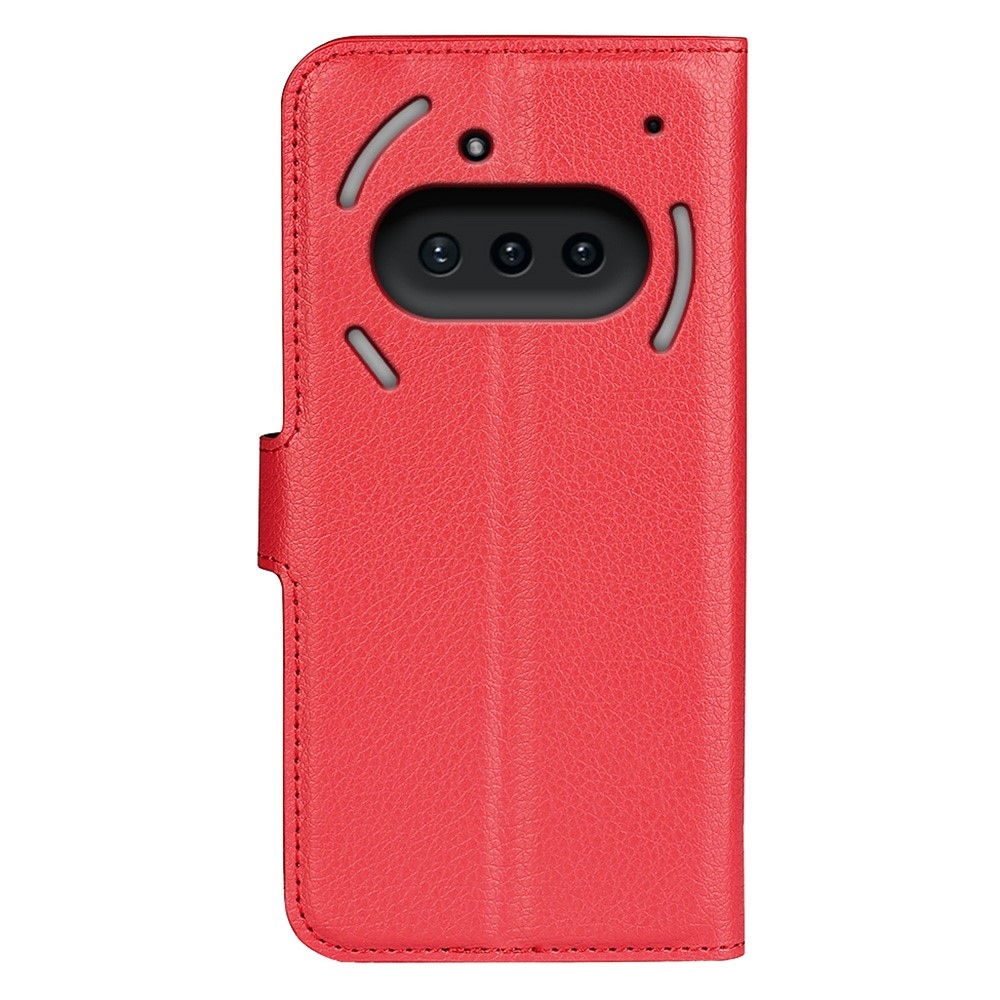 Litchi könyvtáska Nothing Phone-hoz (3a) - piros
