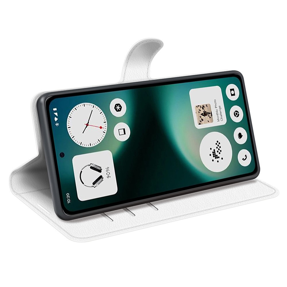 Litchi könyvtáska Nothing Phone (3a) Lite 5G készülékhez - fehér