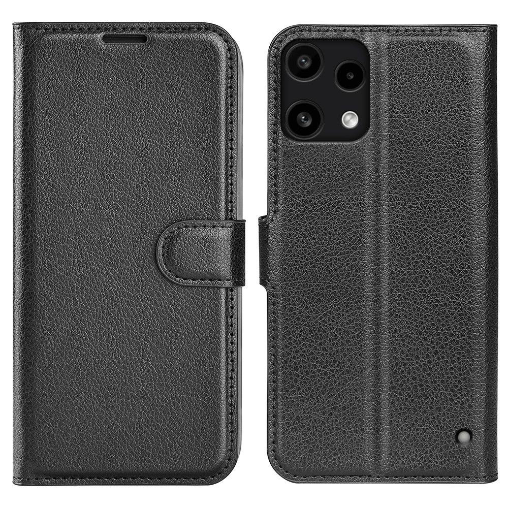 Litchi könyvtáska Nothing Phone (3a) Lite 5G telefonhoz - fekete