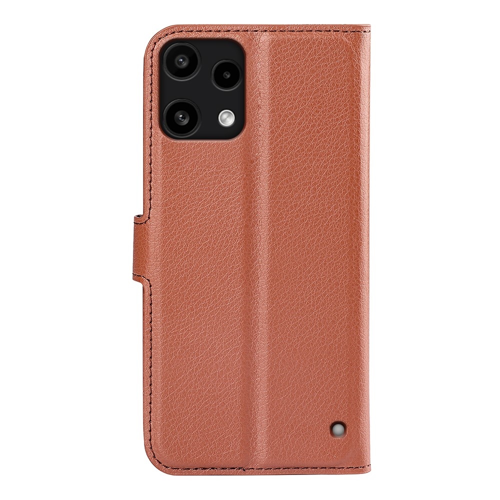 Litchi könyvtáska Nothing Phone (3a) Lite 5G telefonhoz - barna