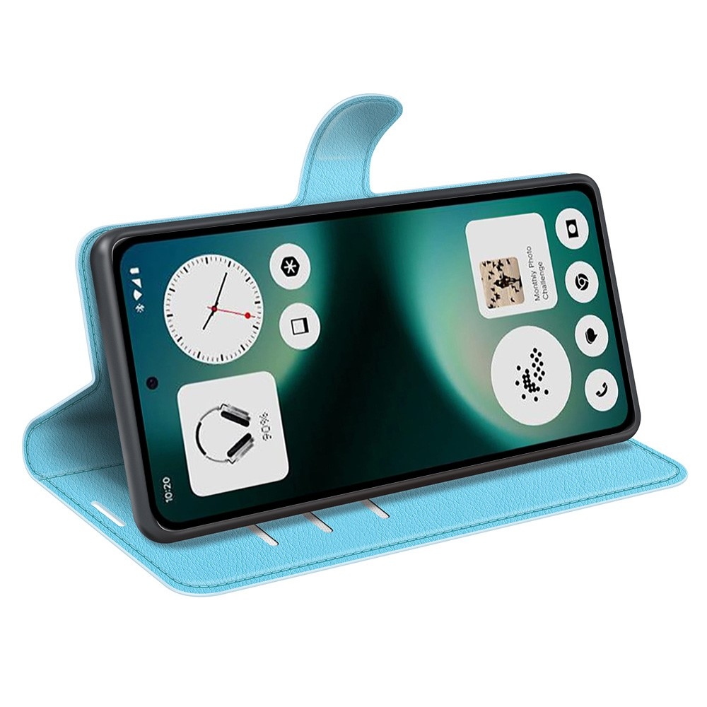 Litchi könyvtáska Nothing Phone (3a) Lite 5G telefonhoz - kék
