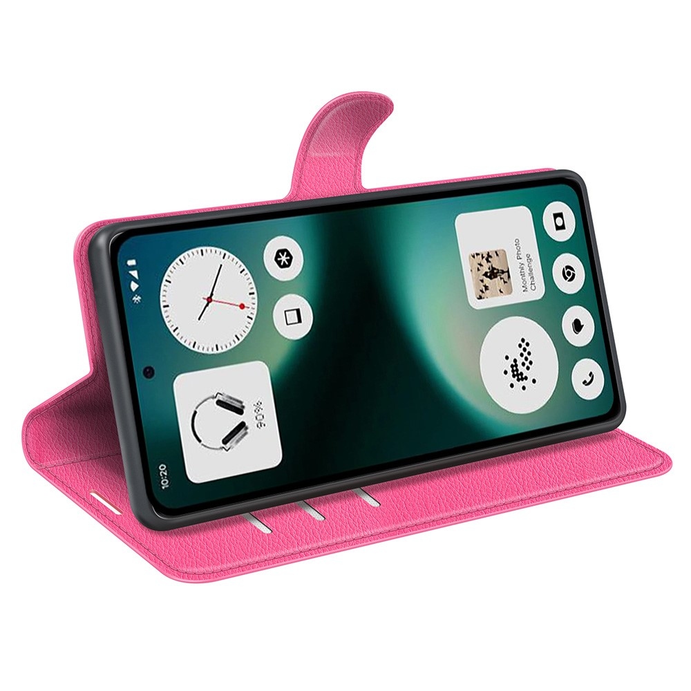 Litchi könyvtáska Nothing Phone (3a) Lite 5G telefonhoz - rózsaszínű