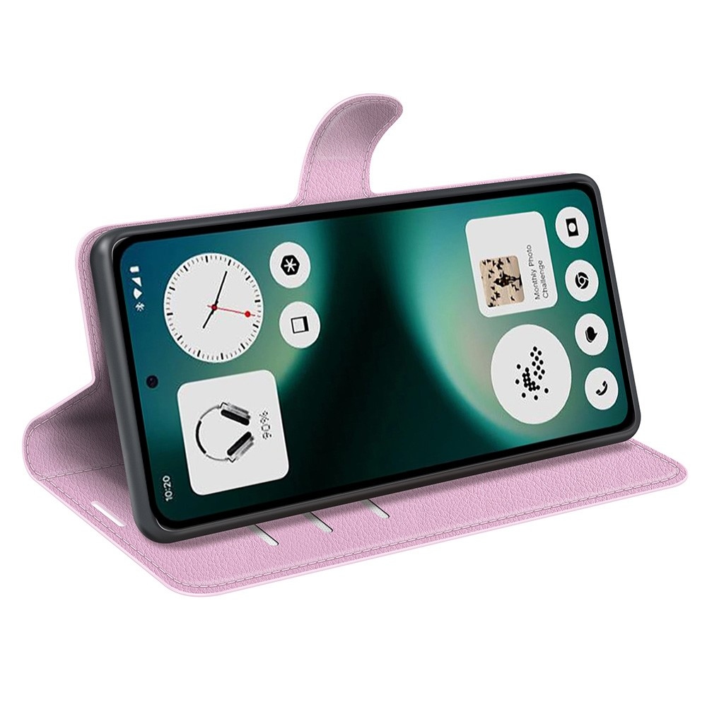 Litchi könyvtáska Nothing Phone (3a) Lite 5G készülékhez - rózsaszín