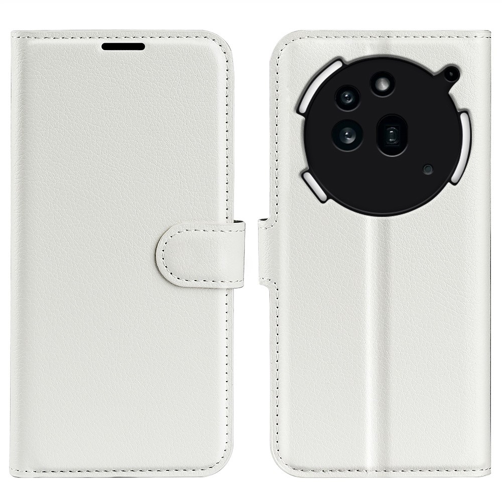 Litchi könyvtáska Nothing Phone (3a) Pro készülékhez - fehér