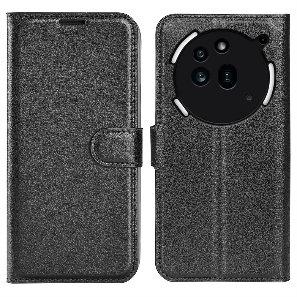 Litchi könyvtáska a Nothing Phone (3a) Pro készülékhez - fekete