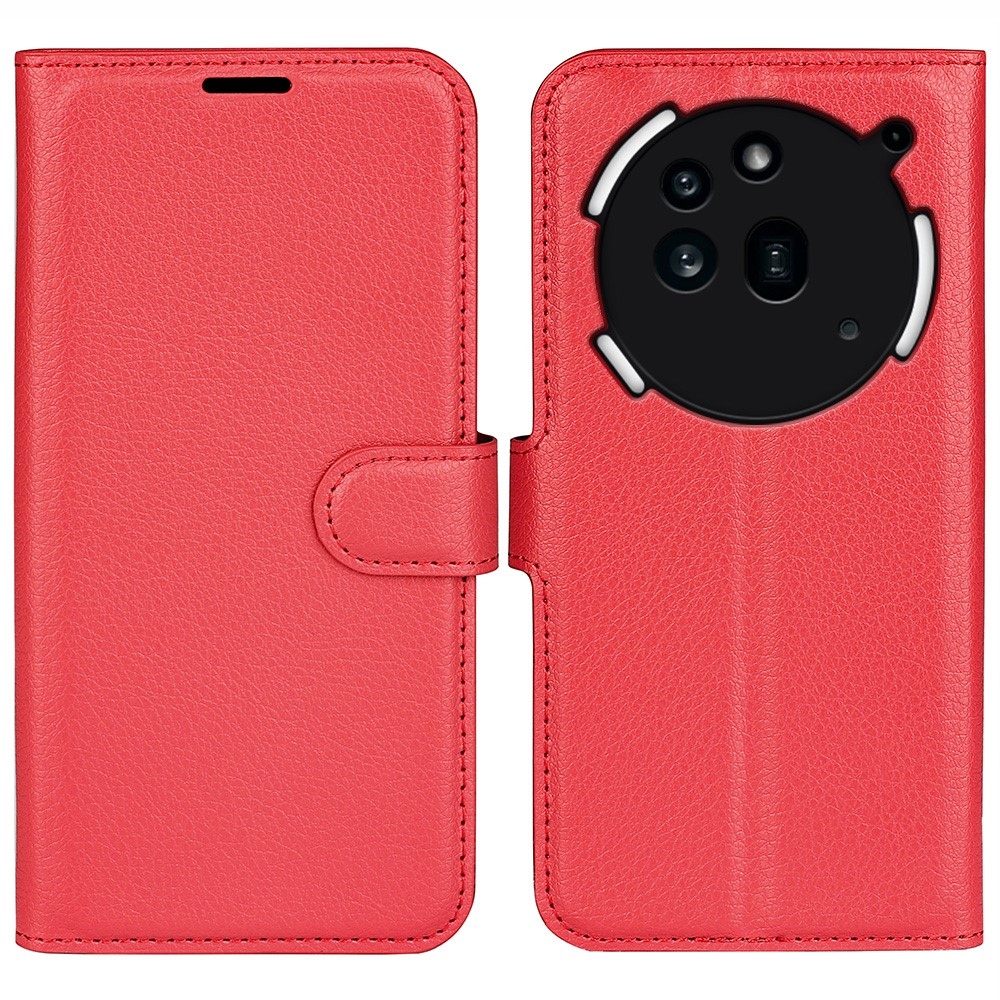 Litchi könyvtáska a Nothing Phone (3a) Pro készülékhez - piros színű