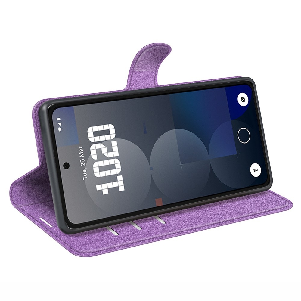 Litchi könyvtáska Nothing Phone (3a) Pro készülékhez - lila