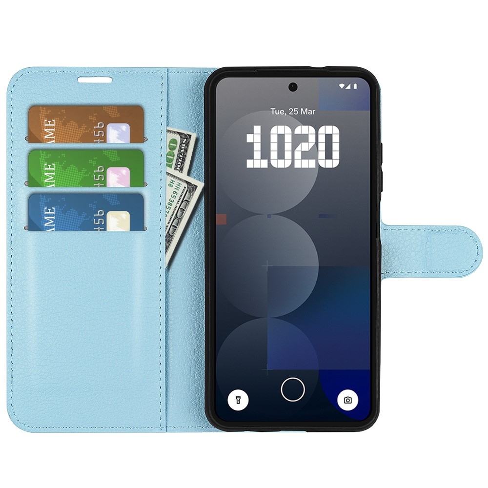 Litchi könyvtáska Nothing Phone (3a) Pro készülékhez - kék