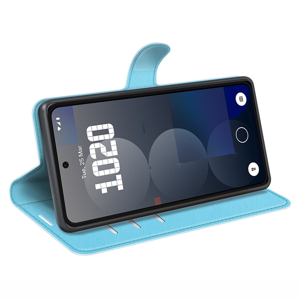 Litchi könyvtáska Nothing Phone (3a) Pro készülékhez - kék