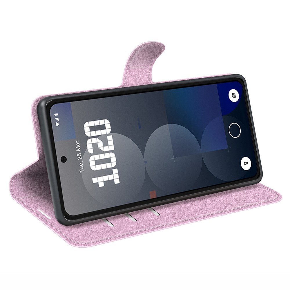 Litchi könyvtáska Nothing Phone (3a) Pro készülékhez - rózsaszín