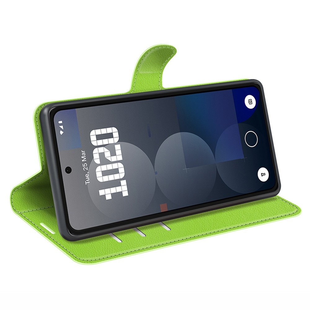 Litchi könyvtáska Nothing Phone (3a) Pro készülékhez - zöld
