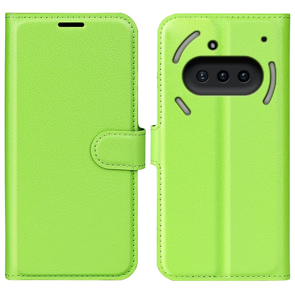 Litchi könyvtáska Nothing Phone-hoz (3a) - zöld