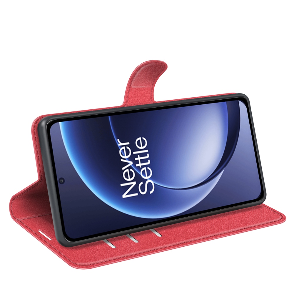 Litchi könyv tok a OnePlus 15 5G-hez - piros