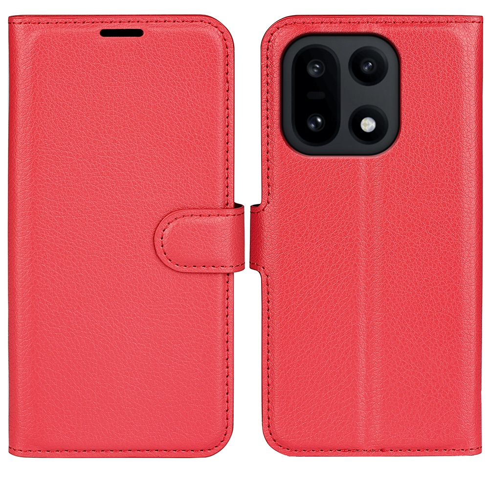 Litchi könyv tok a OnePlus 15 5G-hez - piros