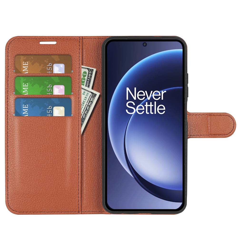 Litchi könyv tok a OnePlus 15 5G-hez - barna