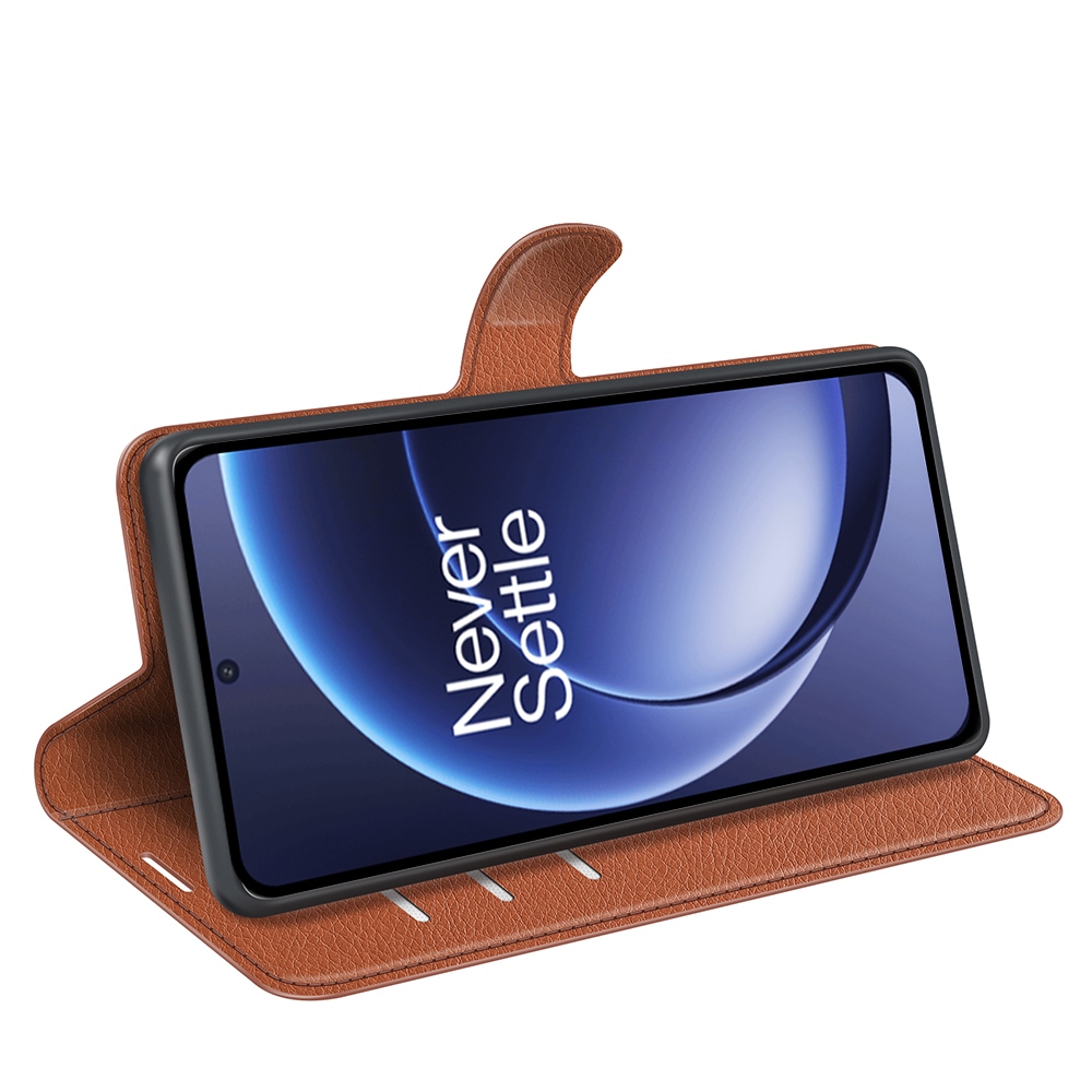 Litchi könyv tok a OnePlus 15 5G-hez - barna