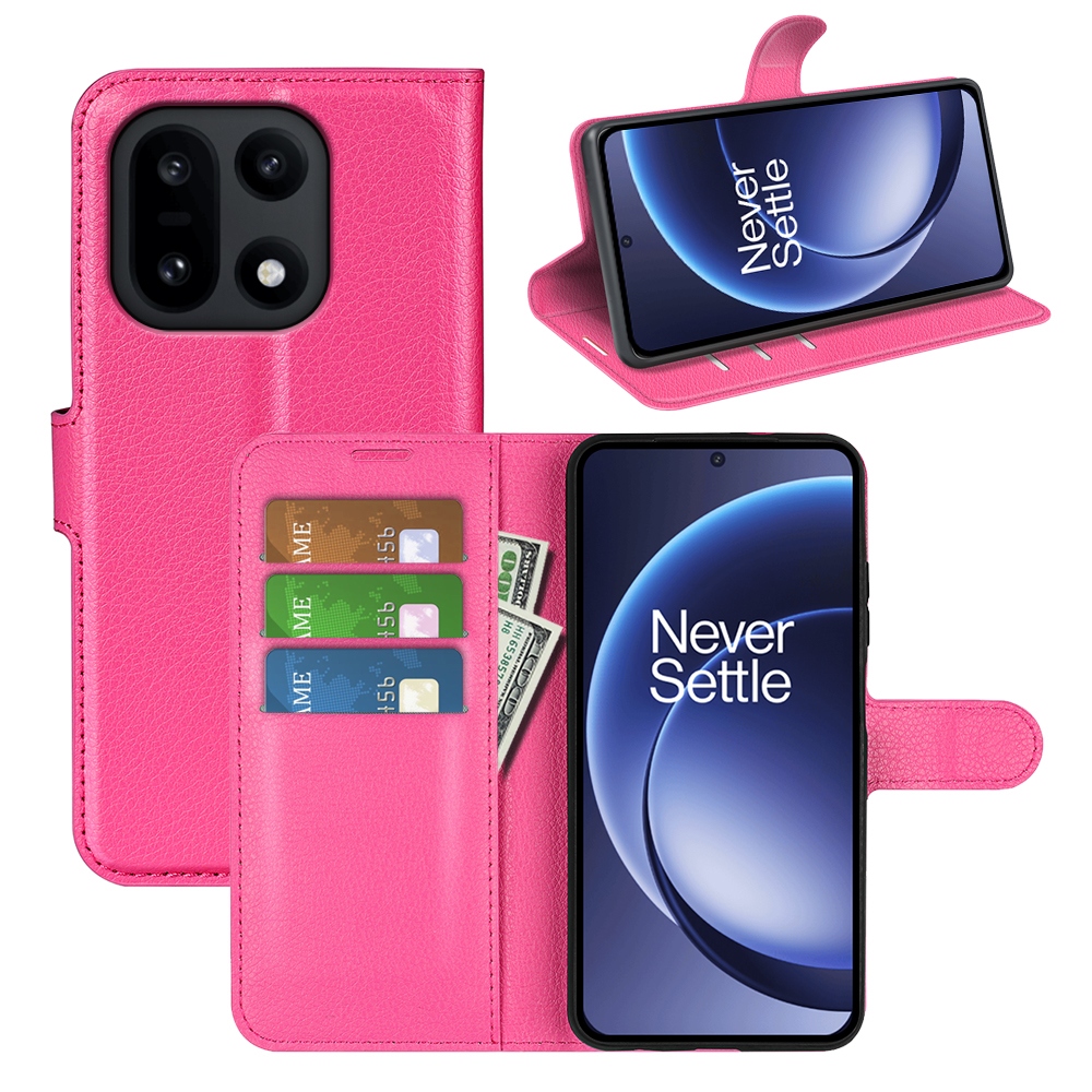 Litchi könyv tok OnePlus 15 5G - rózsa