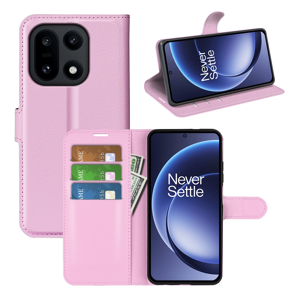 Litchi könyv tok a OnePlus 15 5G-hez - rózsaszínű