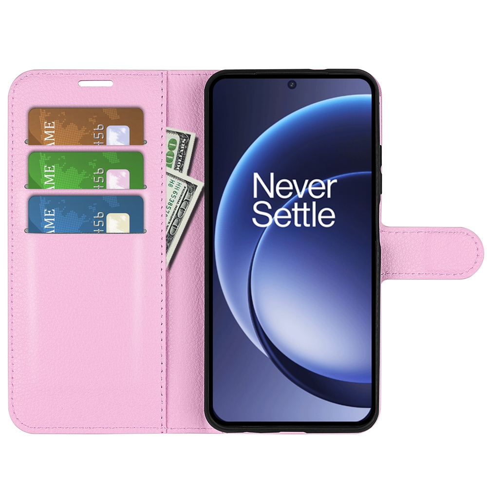 Litchi könyv tok a OnePlus 15 5G-hez - rózsaszínű