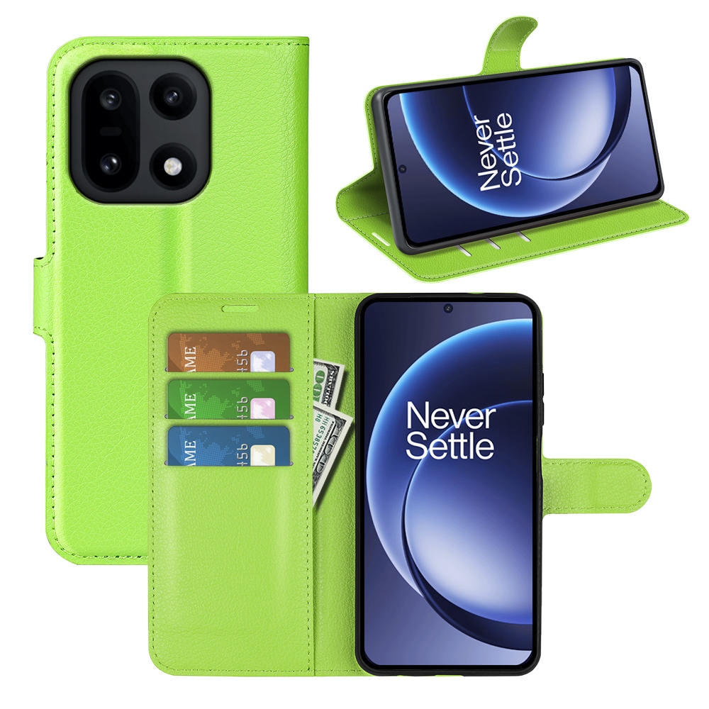 Litchi könyv tok a OnePlus 15 5G-hez - zöld