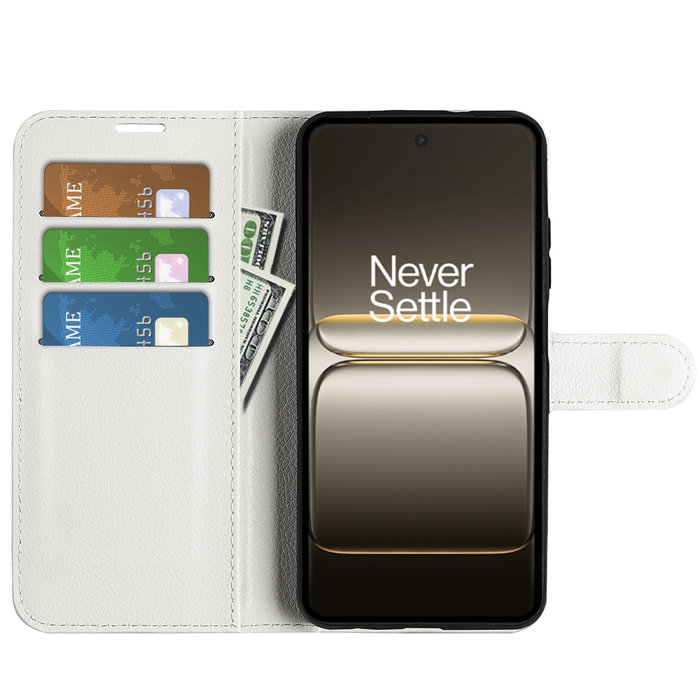 Litchi könyv tok OnePlus Nord 5 5G-hez - fehér