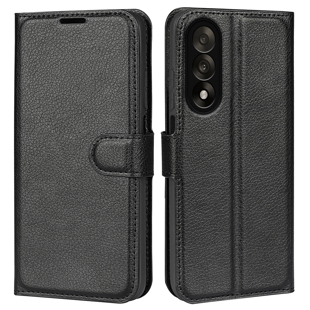 Litchi könyv tok OnePlus Nord 5 5G-hez - fekete