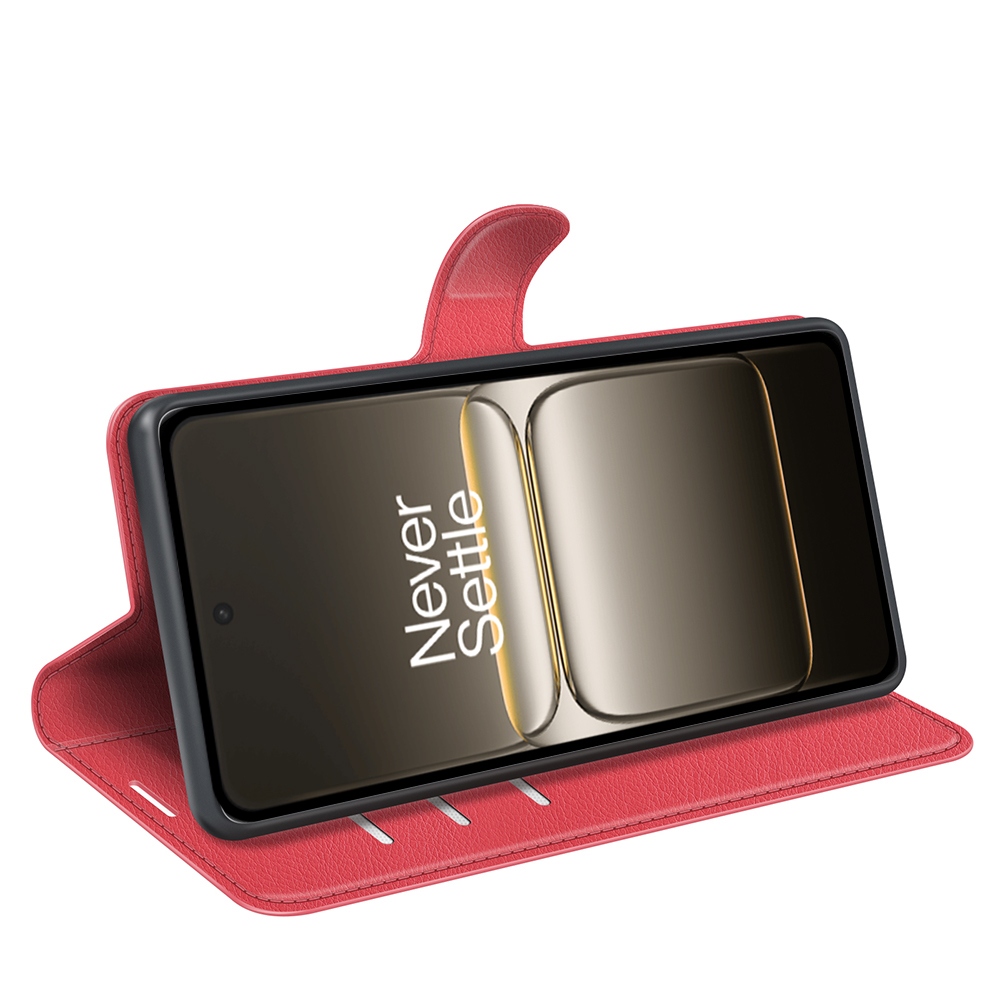 Litchi könyv tok a OnePlus Nord 5 5G-hez - piros