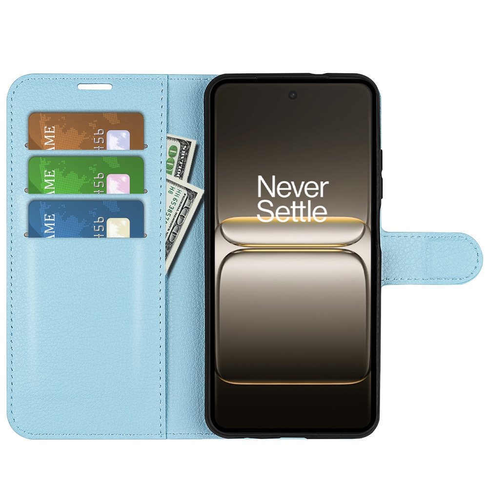 Litchi könyv tok OnePlus Nord 5 5G-hez - kék
