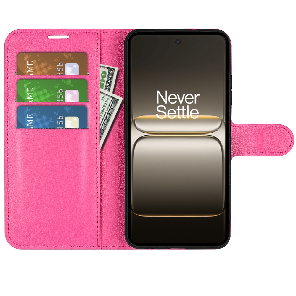 Litchi könyv tok OnePlus Nord 5 5G - rózsa