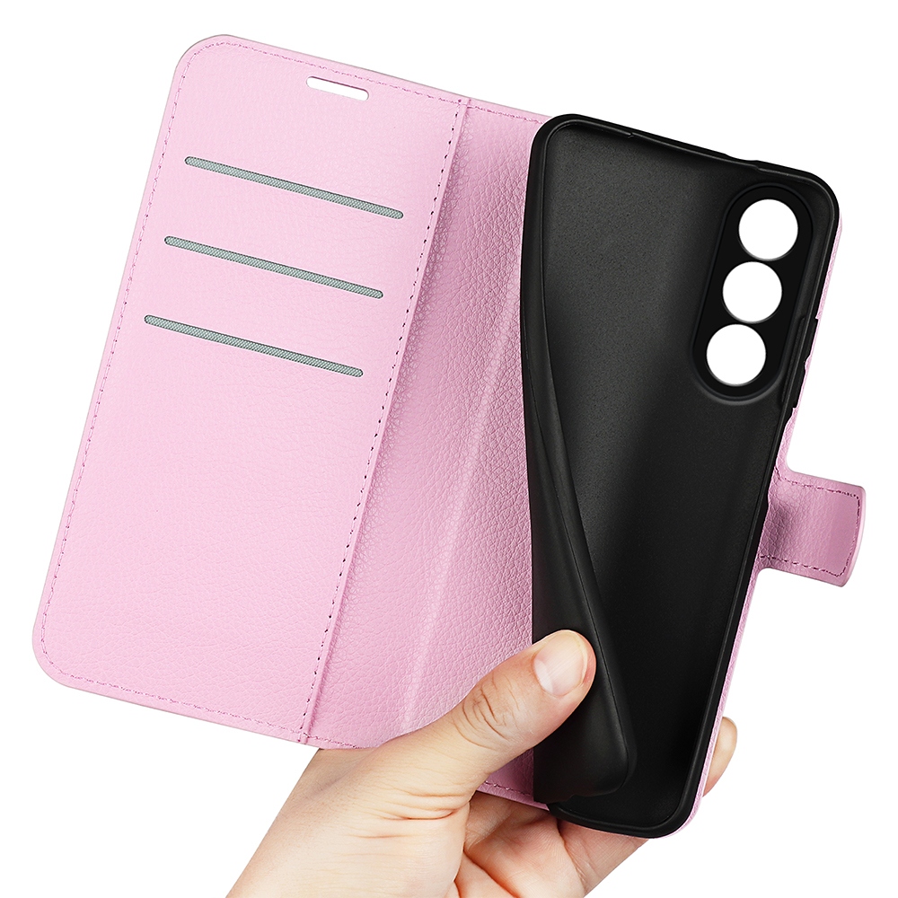 Litchi könyv tok OnePlus Nord 5 5G - rózsaszínű