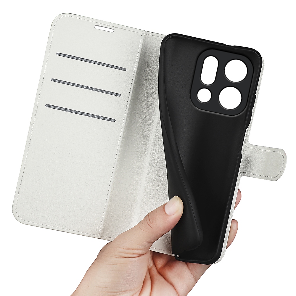 Litchi könyv tok az Oppo Find X9 5G-hez - fehér