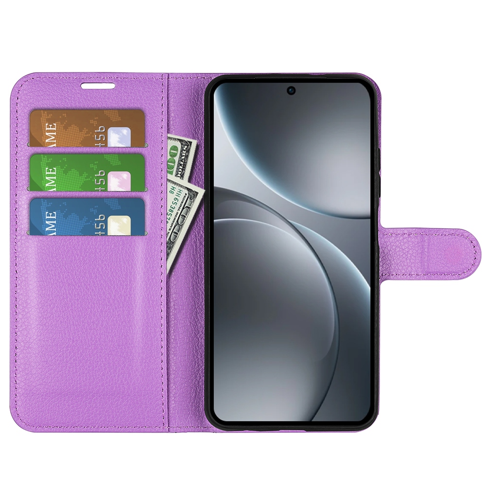 Litchi könyv tok az Oppo Find X9 5G-hez - lila