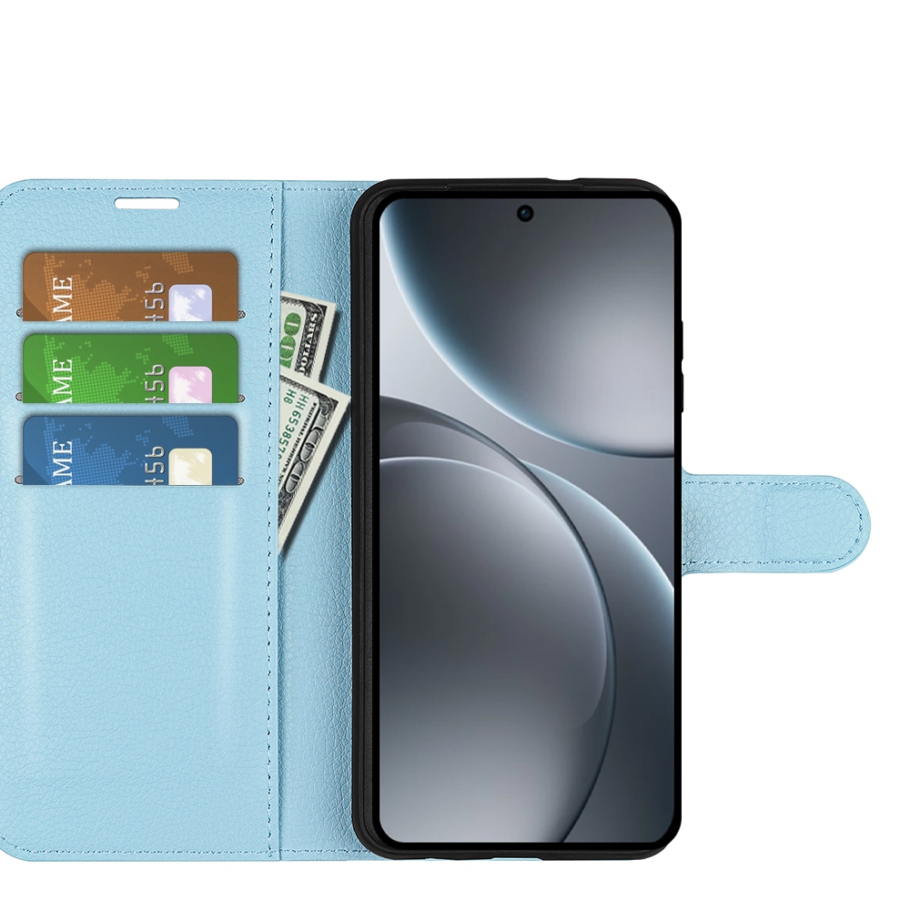 Litchi könyv tok Oppo Find X9 5G - kék